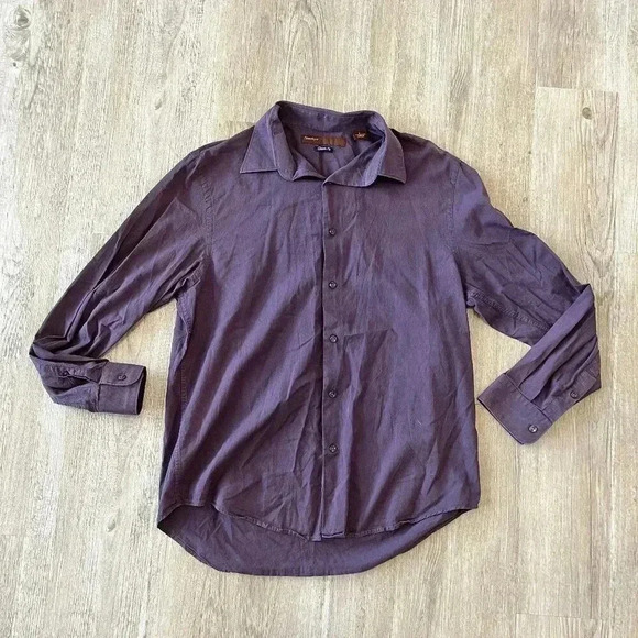 Mens Perry Ellis Purple Button Up Shirt - L - Picture 1 of 5